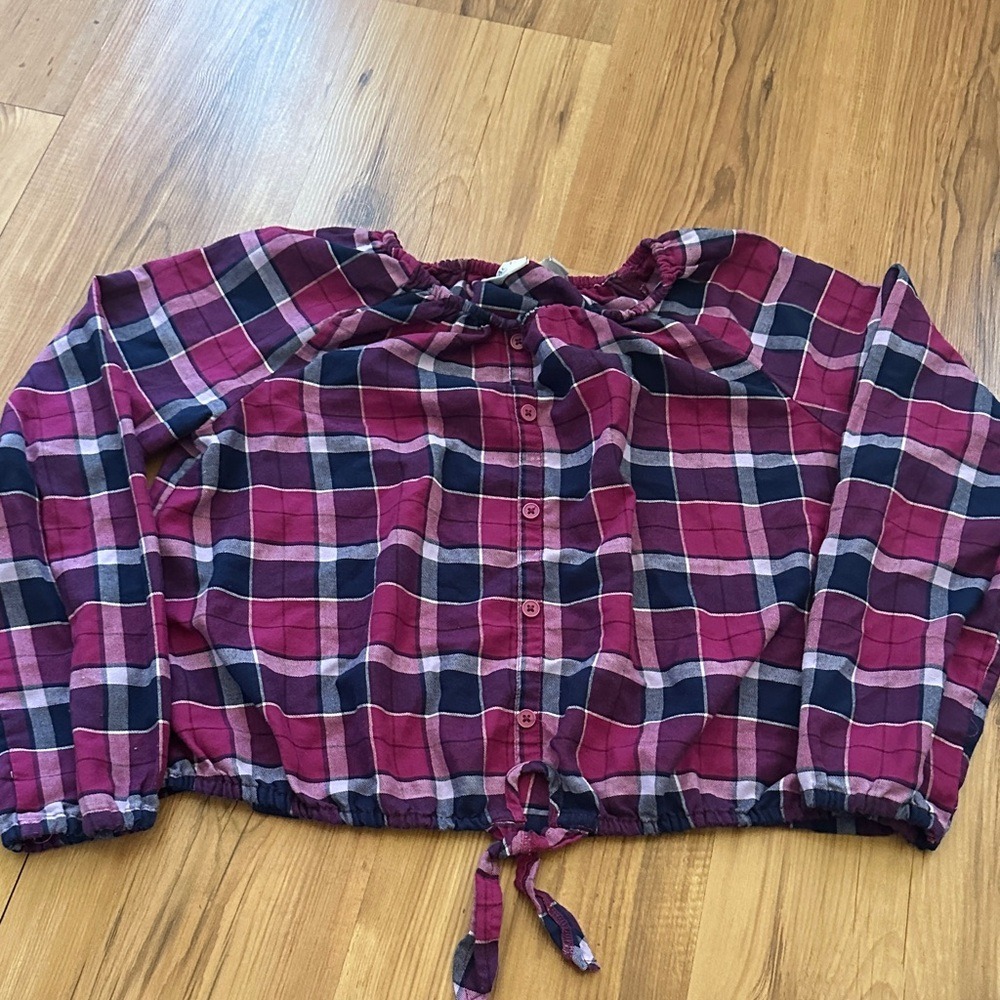 The Children's Place Girls Plaid Long‎ Sleeve Shirt XXL 16